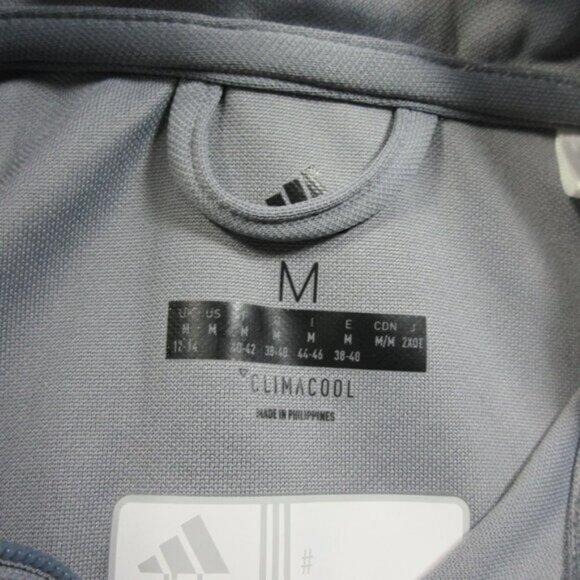 adidas womens gray white Rev full zip ClimaCool warm up athletic jacket M EUC - Picture 3 of 7